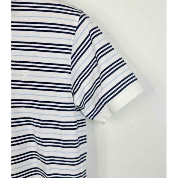Izod Polo Shirt Men's S Blue Striped‎ Cotton Golf Short Sleeve Collared Classic - Picture 5 of 8